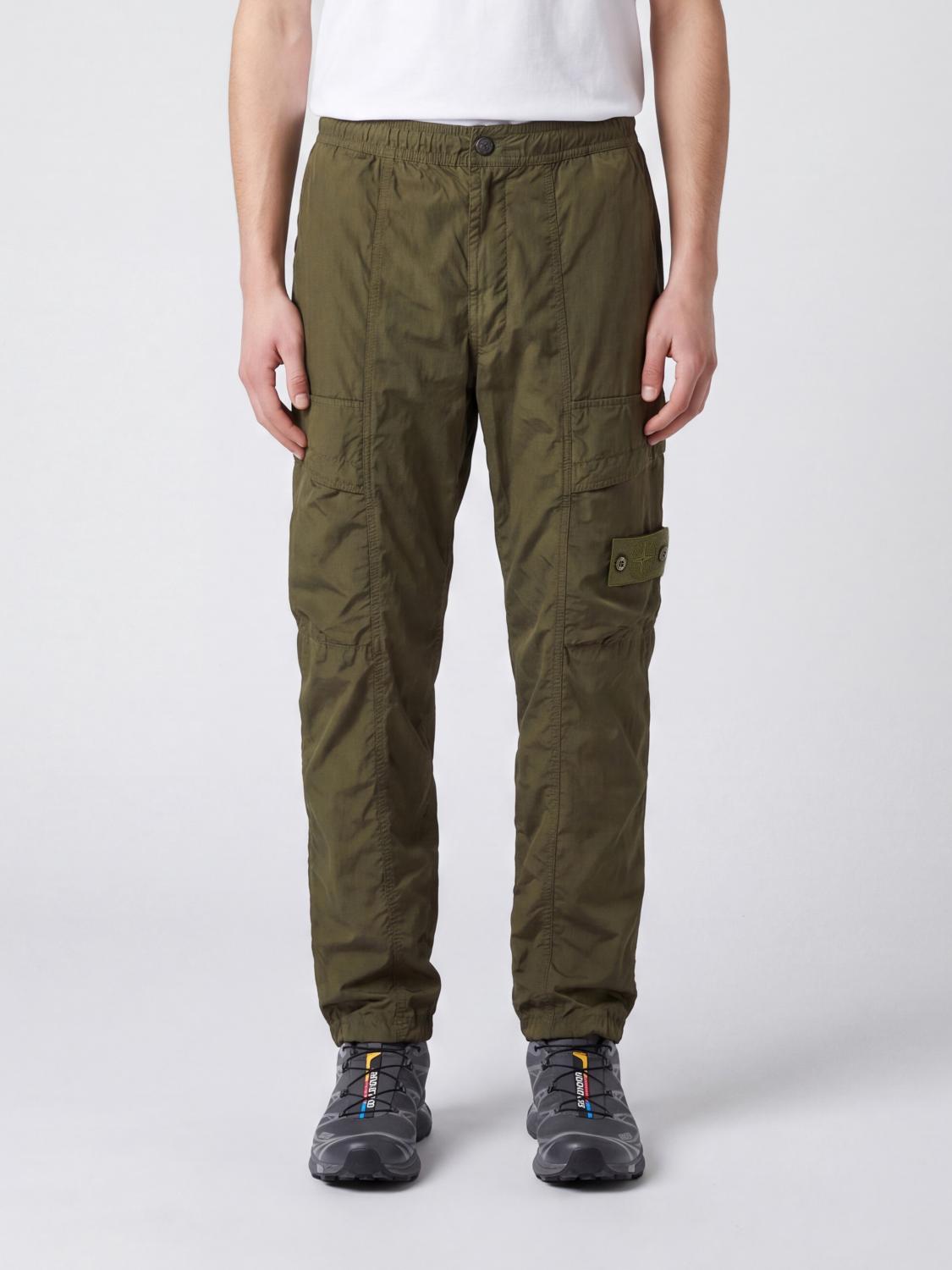 STONE ISLAND 팬츠: STONE ISLAND 고스트 캡슐 카고 팬츠, 리사이클 나일론 소재, 배지 장식, 그린 - Img 1