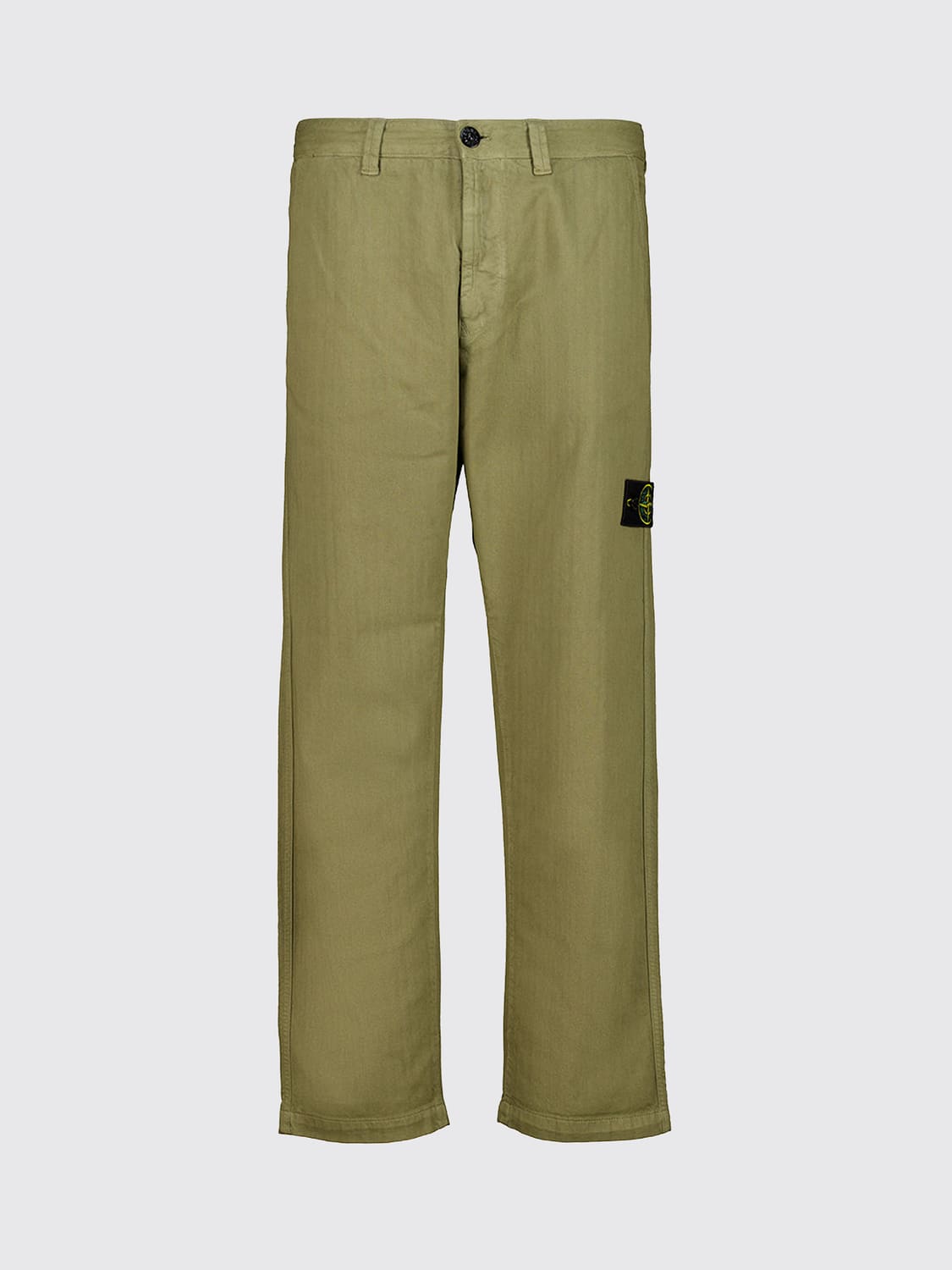 STONE ISLAND 팬츠: STONE ISLAND 컴파스 로고 가먼트 다잉 코튼 치노 팬츠, 그린 - Img 2