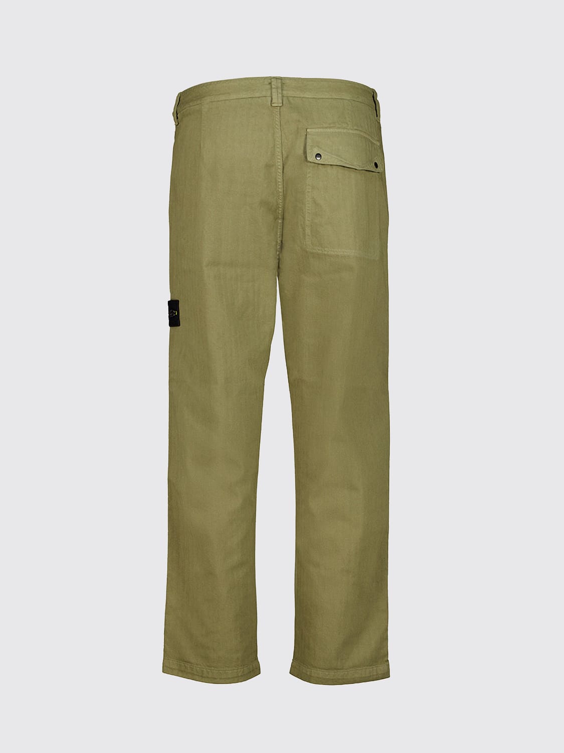 STONE ISLAND 팬츠: STONE ISLAND 컴파스 로고 가먼트 다잉 코튼 치노 팬츠, 그린 - Img 3