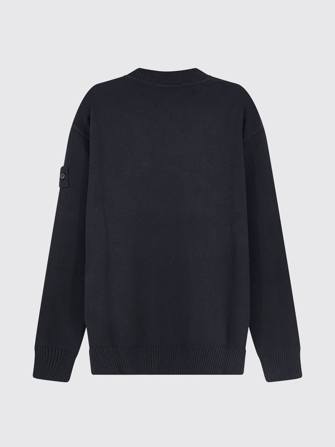 STONE ISLAND SWEATER: Stone Island Ghost Capsule Cotton and Cashmere Crewneck Jumper, Black - Img 3