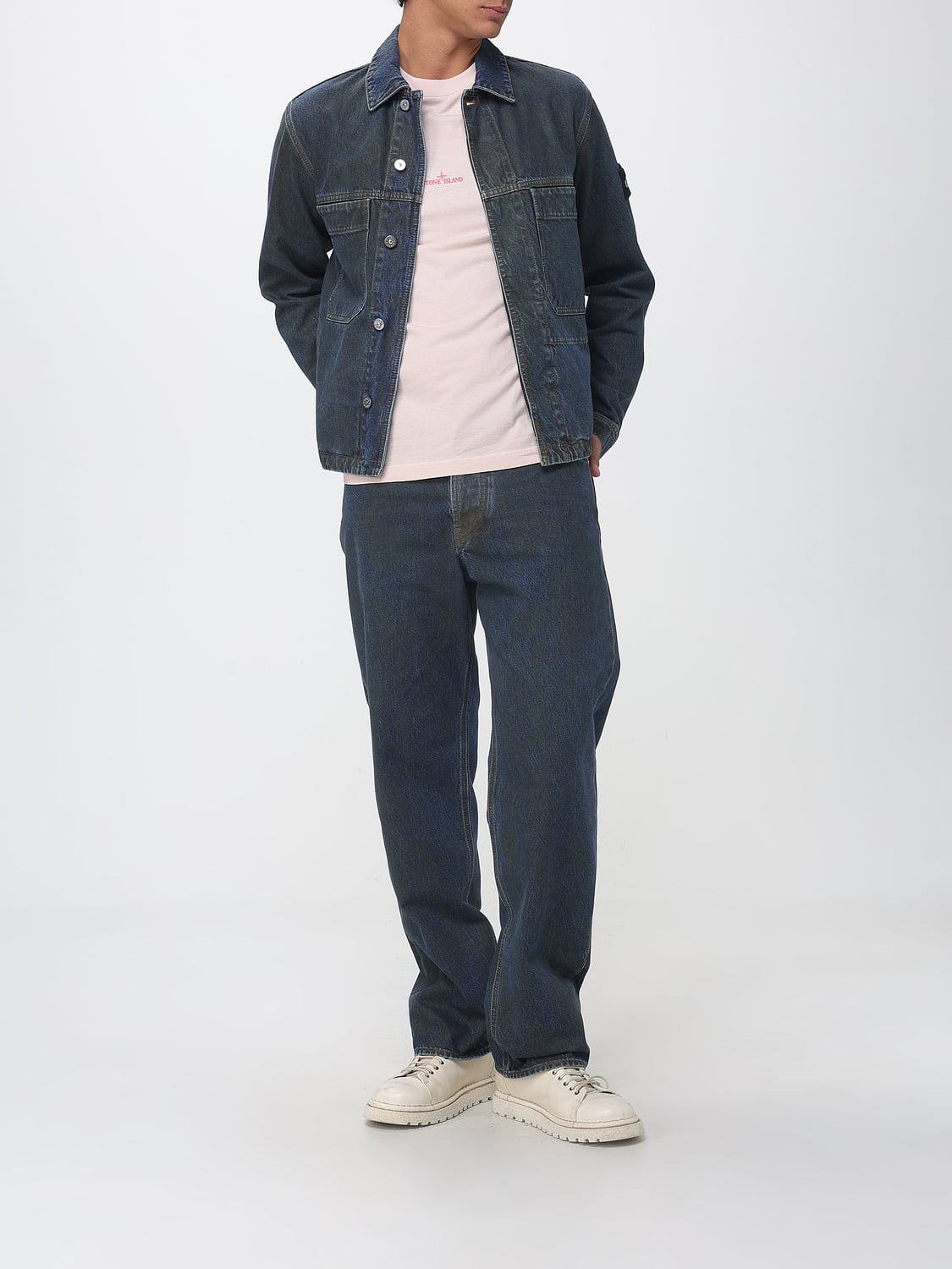 STONE ISLAND T-SHIRT: T-shirt girocollo Stone Island in cotone organico con stampa 'Desert', Rosa - Img 2