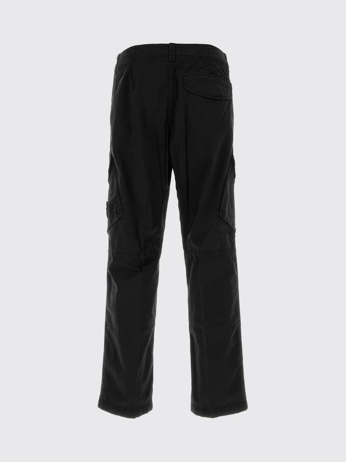 STONE ISLAND PANTS: Stone Island Stretch Cotton Twill Cargo Trousers with Logo Badge, Black - Img 3
