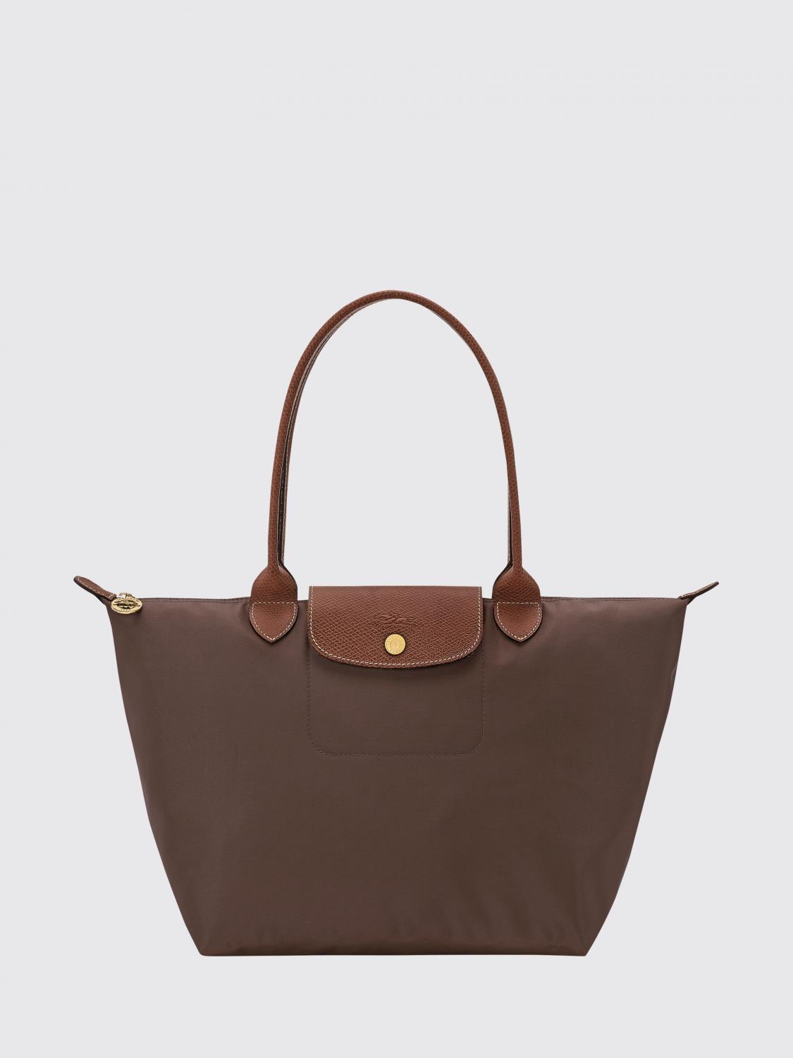 LONGCHAMP SCHULTERTASCHE: Longchamp Le Pliage Original Schultertasche aus recyceltem Nylon mit Ledergriffen, Braun - Img 1