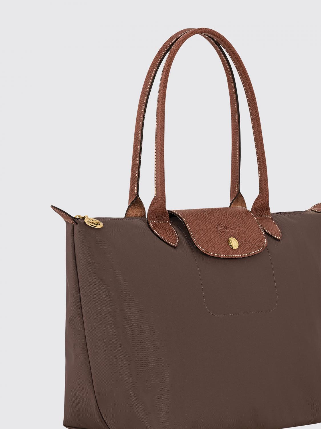 LONGCHAMP SCHULTERTASCHE: Longchamp Le Pliage Original Schultertasche aus recyceltem Nylon mit Ledergriffen, Braun - Img 3
