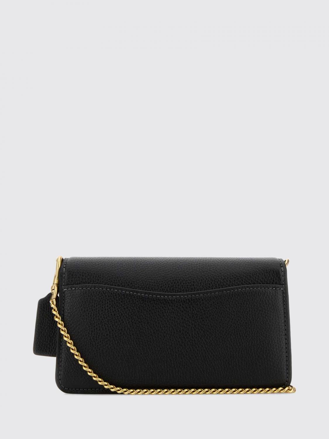 COACH BORSA MINI: Mini borsa a mano Tabby Coach in pelle martellata con monogram e logo, Nero 1 - Img 2