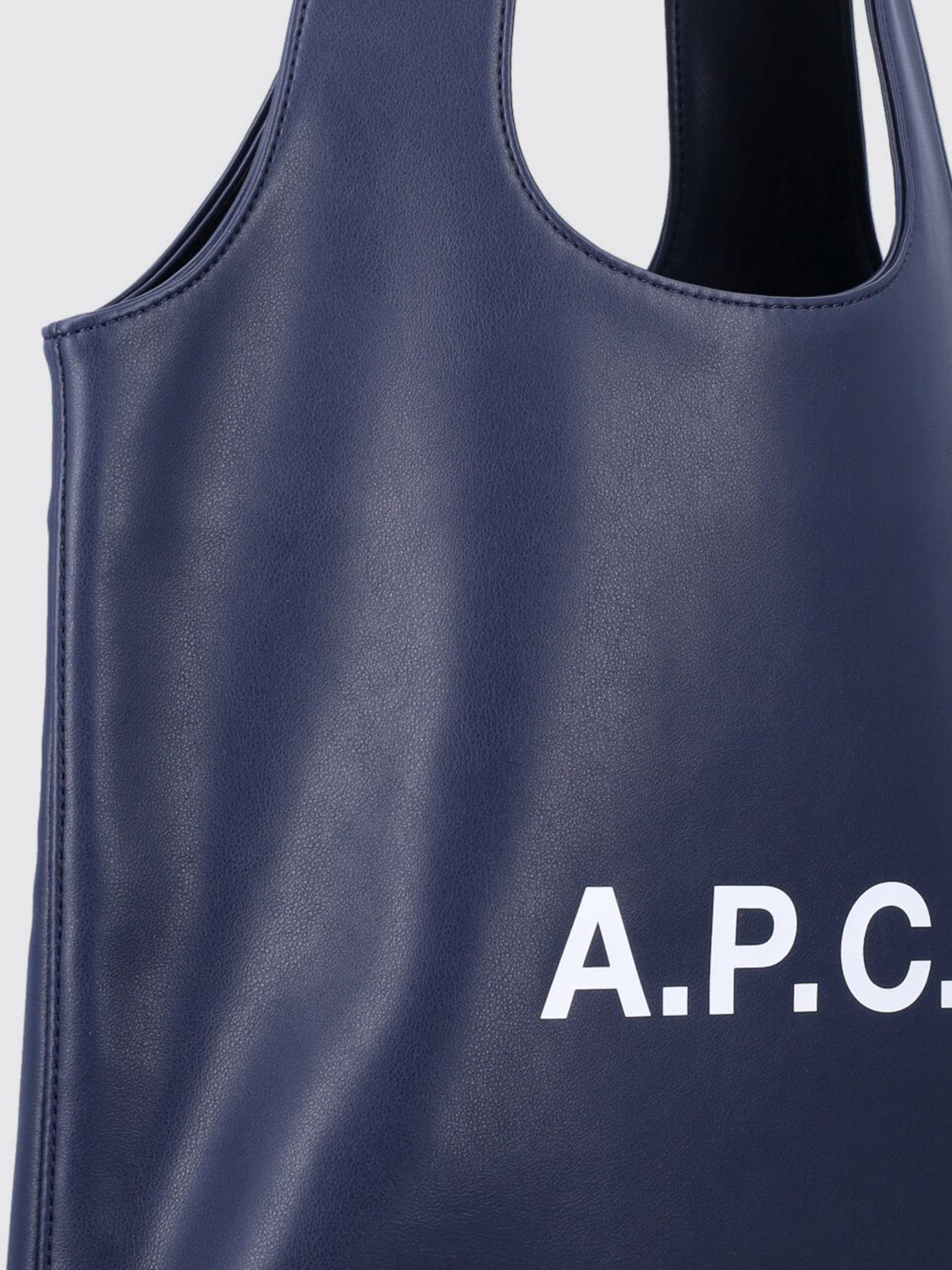A.P.C. BORSA A TRACOLLA: Tote bag piccola Ninon A.P.C. in materiali riciclati con logo stampato, Blue - Img 3
