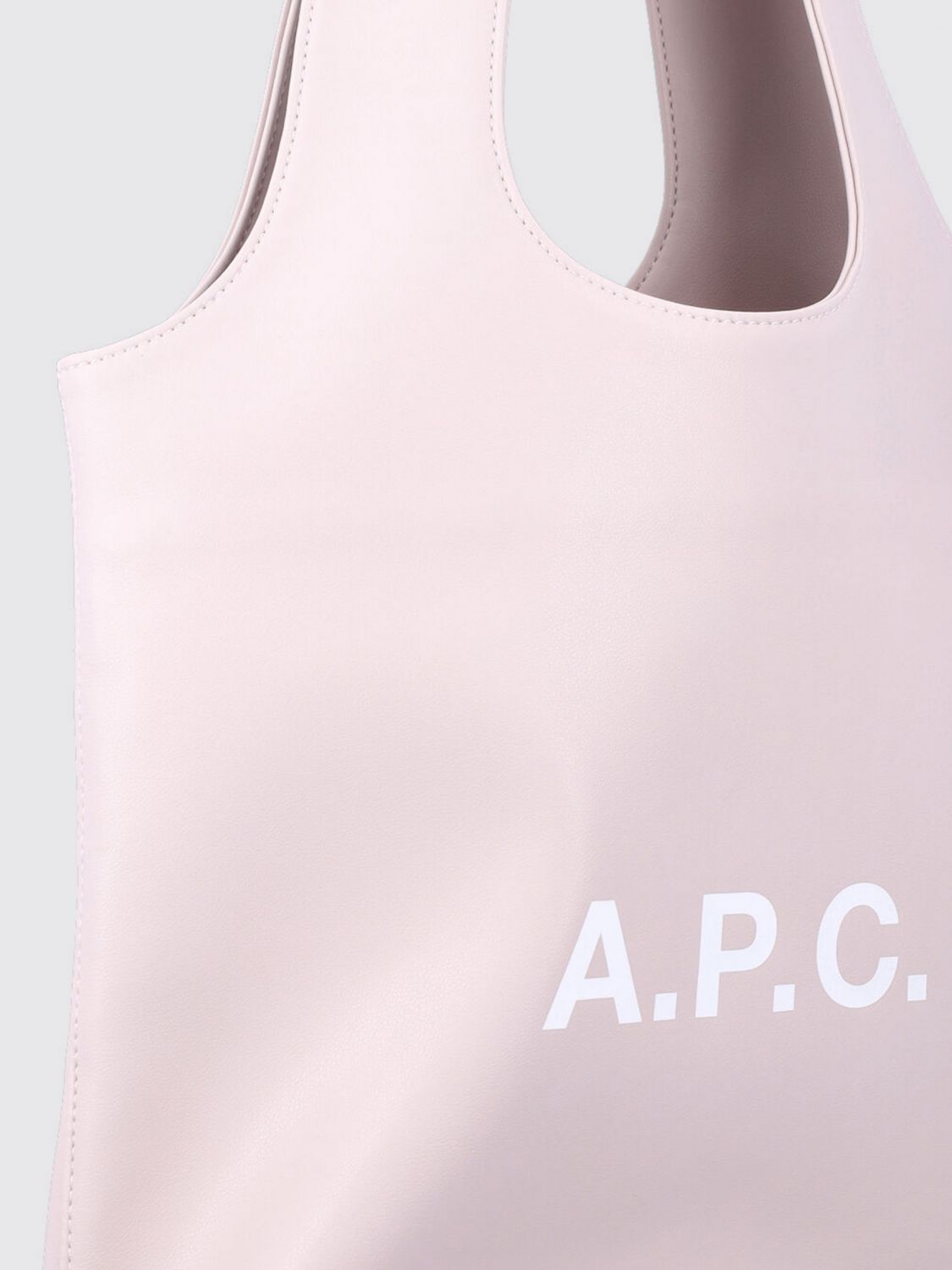 A.P.C. BORSA A TRACOLLA: Tote bag piccola Ninon A.P.C. in materiali riciclati con logo stampato, Rosa - Img 3