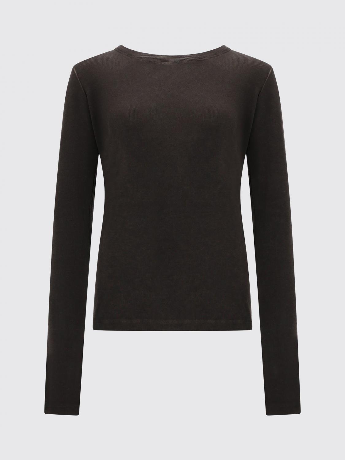 UMA WANG TOP: Top slim fit Uma Wang a maniche lunghe in viscosa stretch, Marrone - Img 2