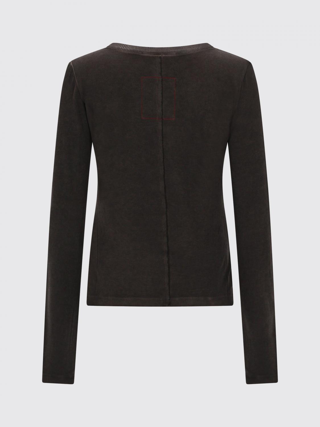 UMA WANG TOP: Top slim fit Uma Wang a maniche lunghe in viscosa stretch, Marrone - Img 3