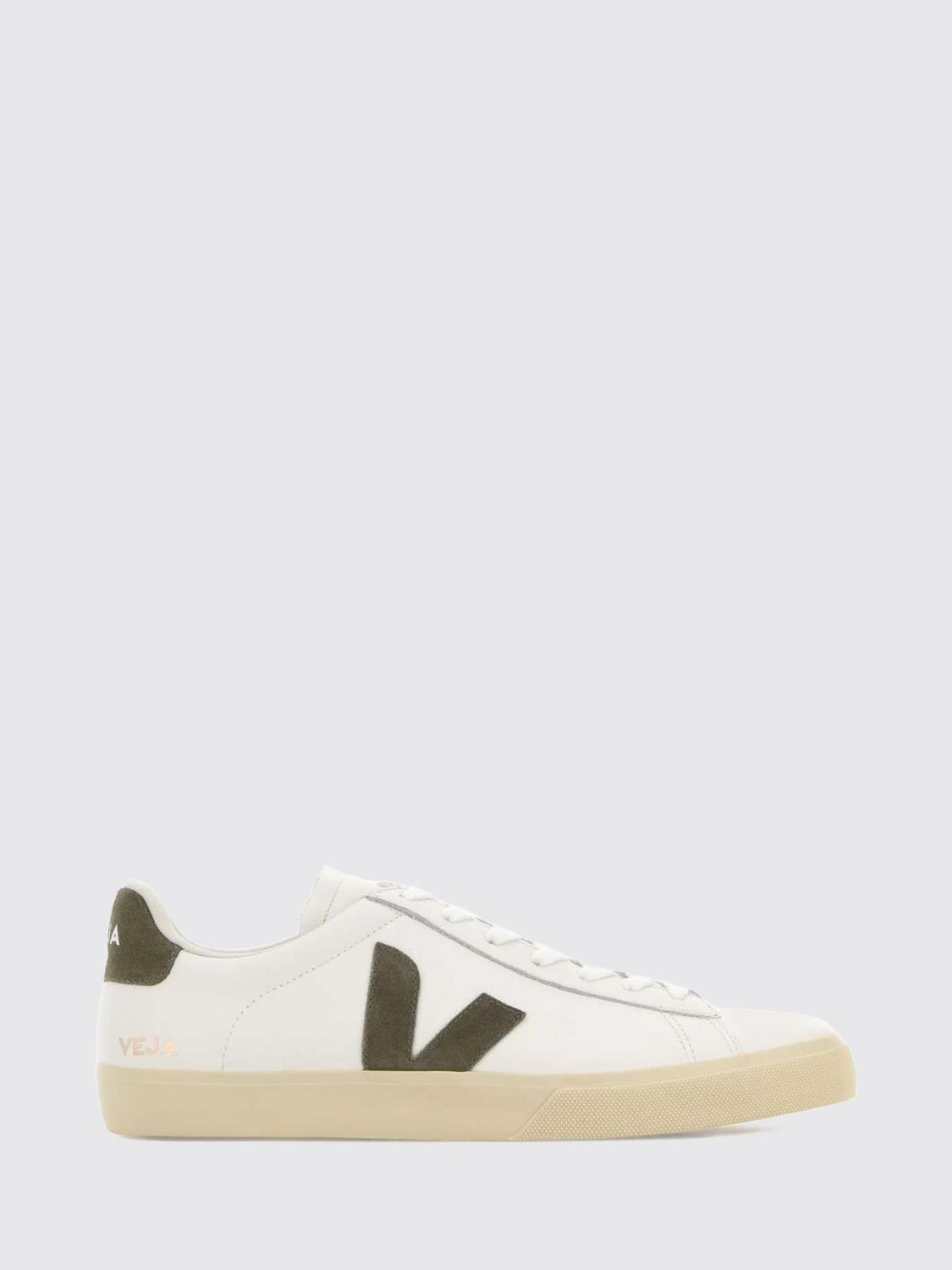 VEJA SNEAKERS: Sneakers Campo VEJA in pelle O.T. con logo a contrasto e punta tonda, Bianco - Img 1