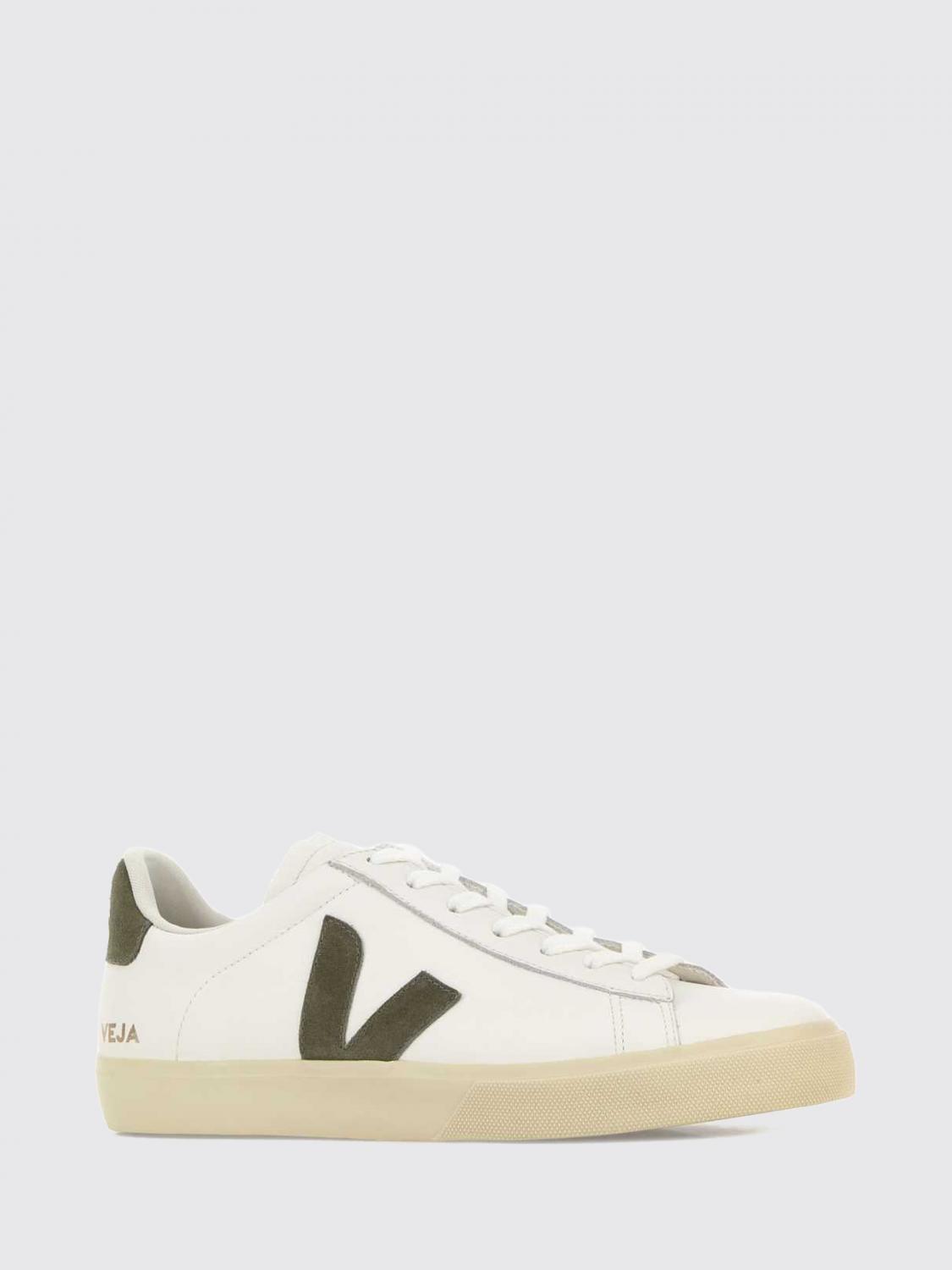 VEJA SNEAKERS: Sneakers Campo VEJA in pelle O.T. con logo a contrasto e punta tonda, Bianco - Img 2