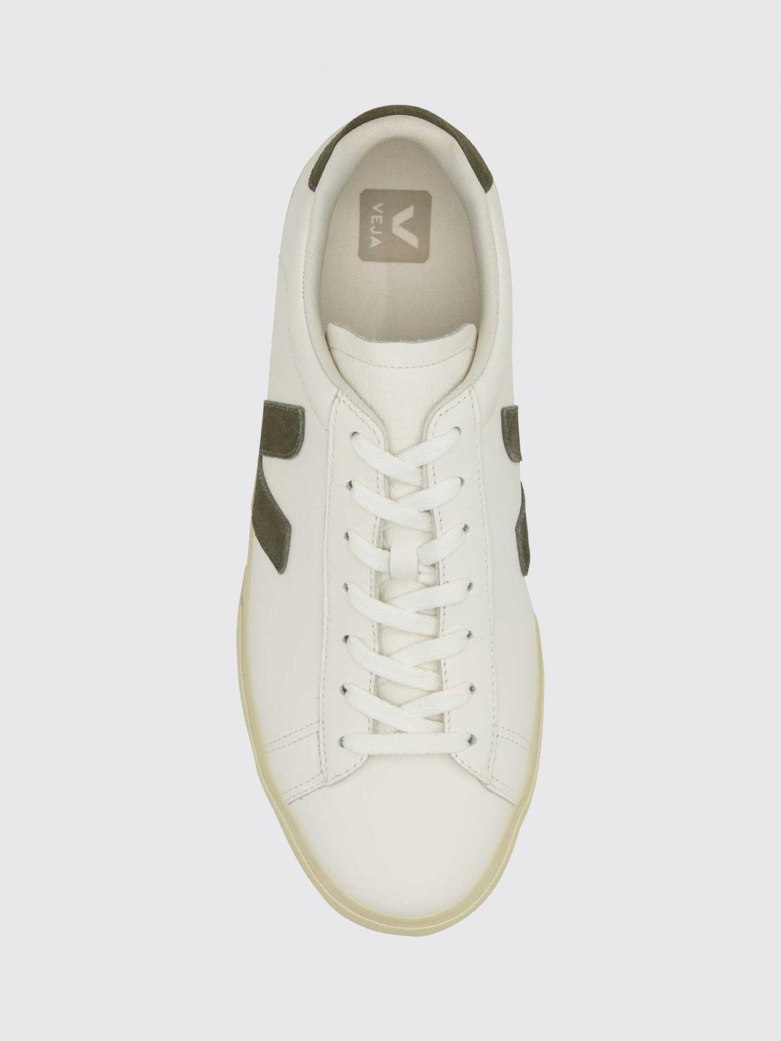 VEJA SNEAKERS: Sneakers Campo VEJA in pelle O.T. con logo a contrasto e punta tonda, Bianco - Img 3