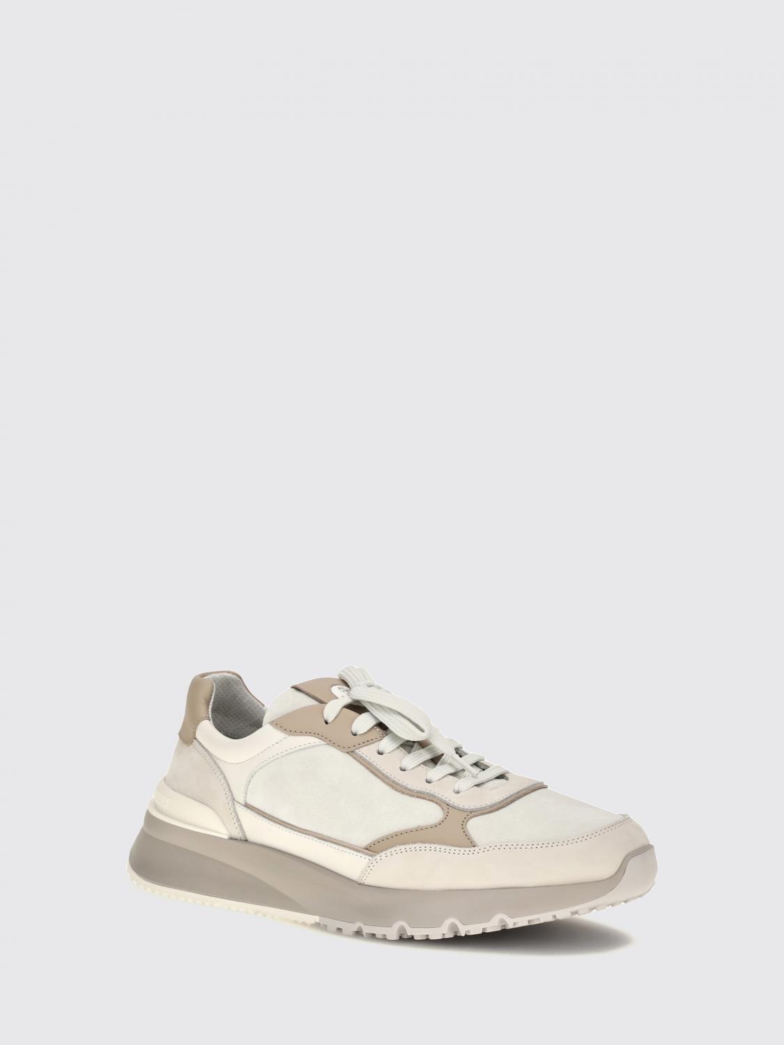 BRUNELLO CUCINELLI BASKETS: Baskets basses Brunello Cucinelli bicolores en cuir et daim avec semelle crantée, Blanc - Img 2
