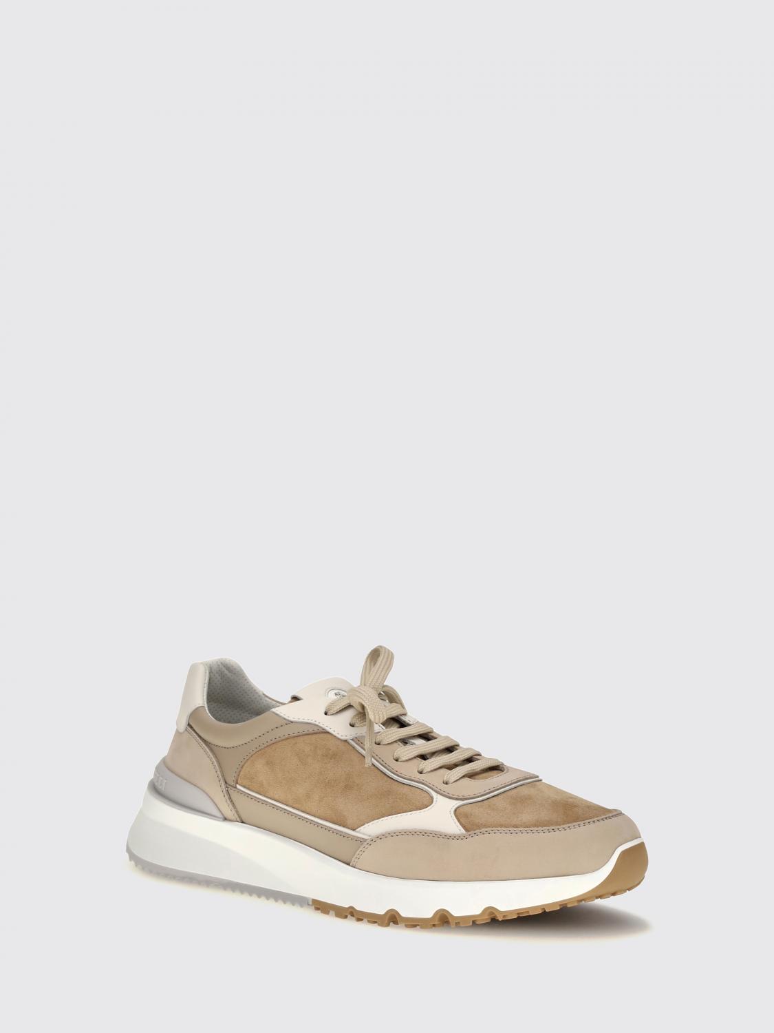 BRUNELLO CUCINELLI BASKETS: Baskets basses Brunello Cucinelli bicolores en cuir et daim avec semelle crantée, Beige - Img 2