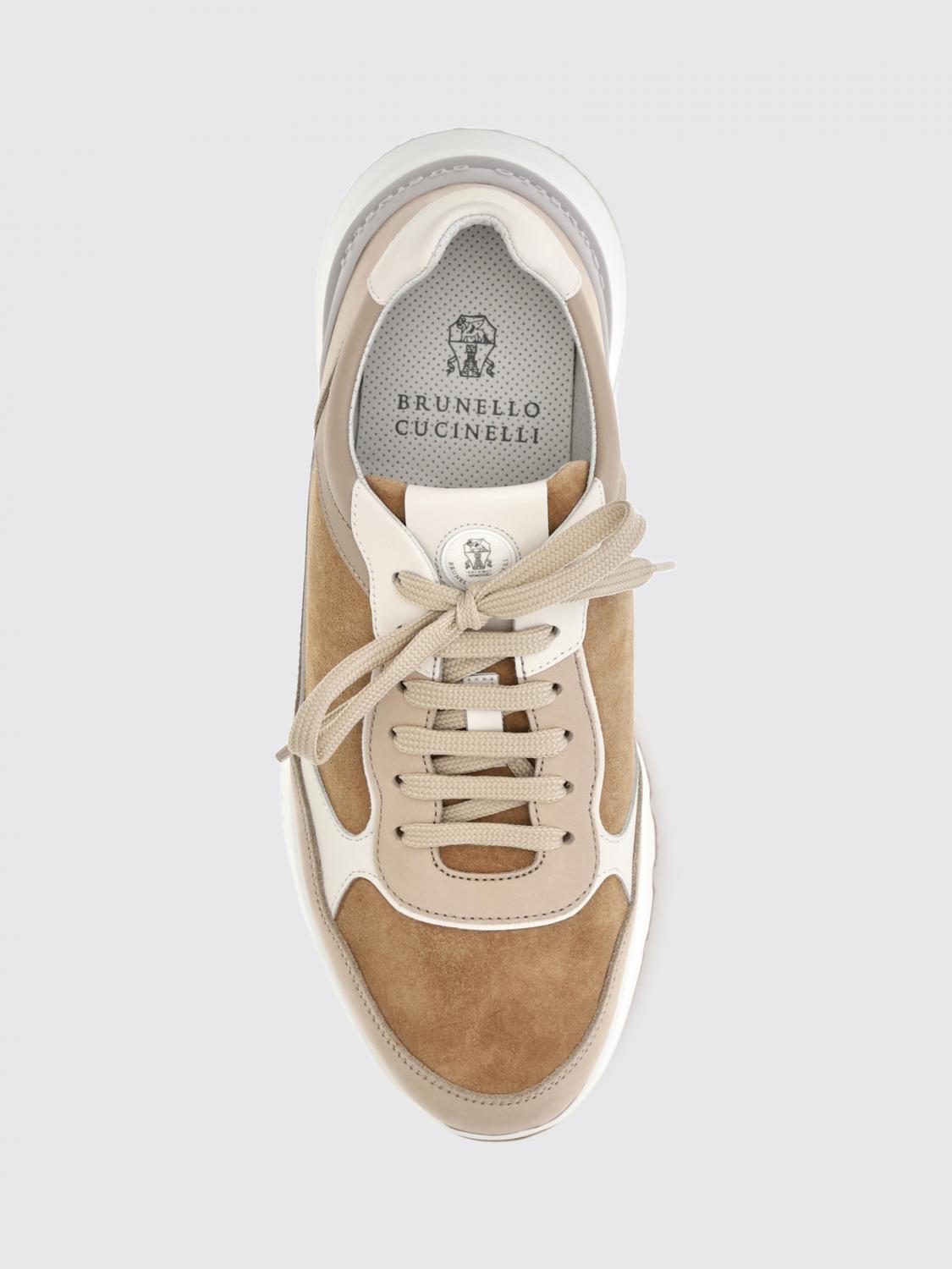 BRUNELLO CUCINELLI BASKETS: Baskets basses Brunello Cucinelli bicolores en cuir et daim avec semelle crantée, Beige - Img 4