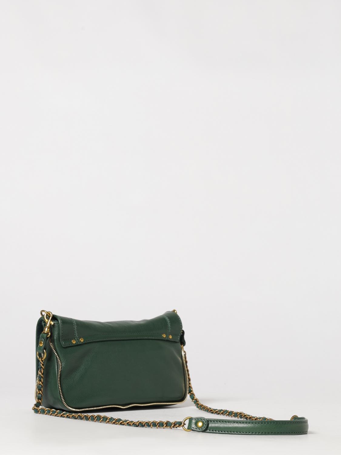 JEROME DREYFUSS BORSA A TRACOLLA: Borsa a tracolla Bobi Jerome Dreyfuss piccola in pelle di bufalo con catena, Verde - Img 2