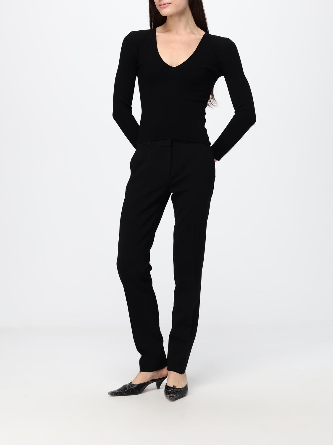 TOTEME MAGLIA: Maglia con scollo a V Toteme in misto viscosa a maniche lunghe, Nero - Img 2