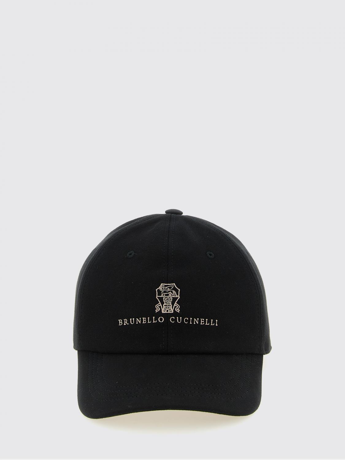 BRUNELLO CUCINELLI HAT: Brunello Cucinelli Cotton Baseball Cap with Embroidered Logo, Black - Img 2