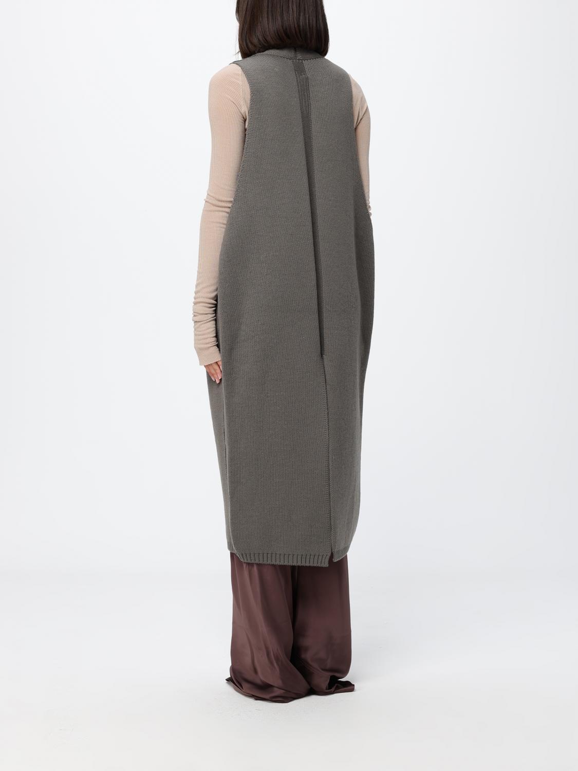 RICK OWENS GILET: Gilet lungo in maglia di cashmere Rick Owens con scollo a V profondo, Rosa - Img 3