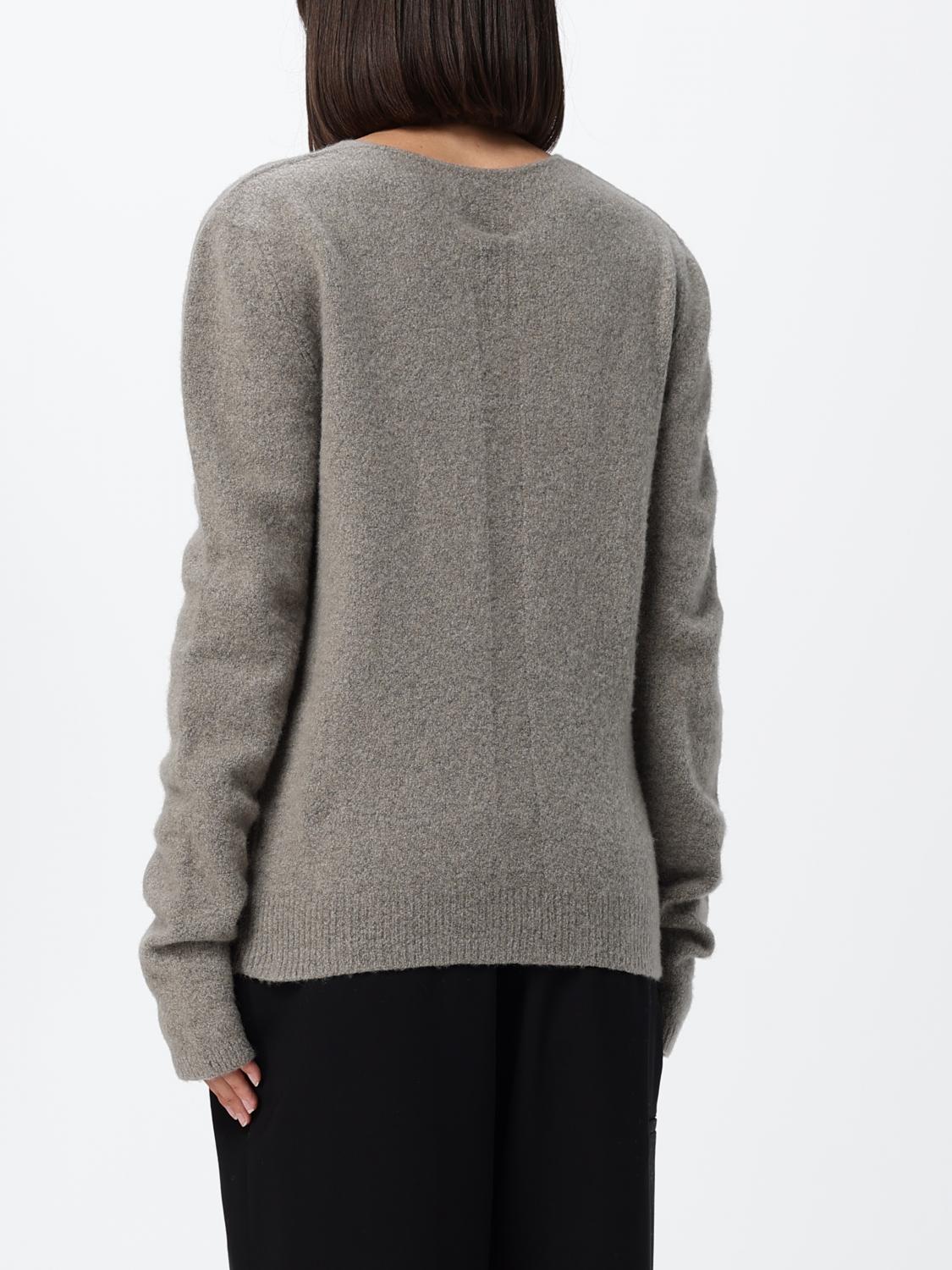 RICK OWENS WESTE: Lange Kaschmir-Strickweste von Rick Owens mit tiefem V-Ausschnitt, Dust - Img 3