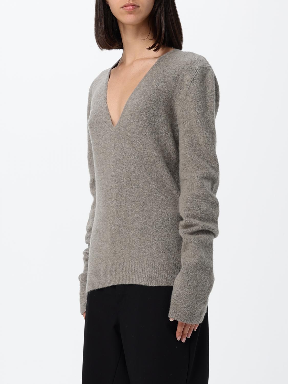 RICK OWENS WESTE: Lange Kaschmir-Strickweste von Rick Owens mit tiefem V-Ausschnitt, Dust - Img 4