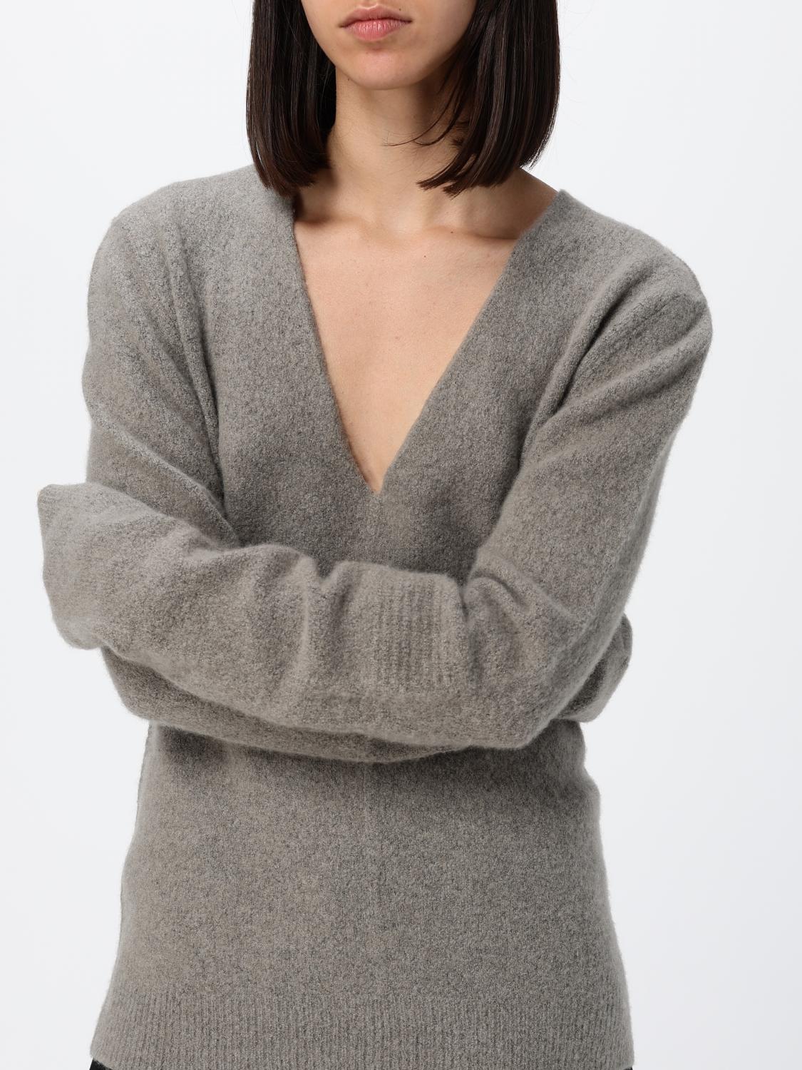 RICK OWENS WESTE: Lange Kaschmir-Strickweste von Rick Owens mit tiefem V-Ausschnitt, Dust - Img 5