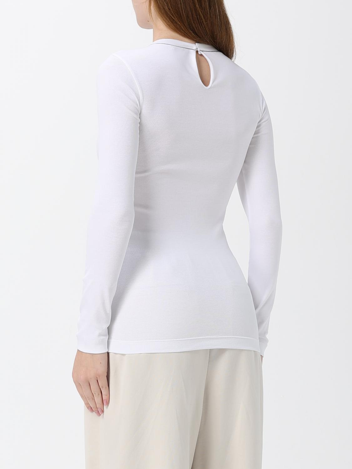 BRUNELLO CUCINELLI CAMISETA: Camiseta de manga larga Brunello Cucinelli de algodón con adorno Monili, Blanco - Img 3