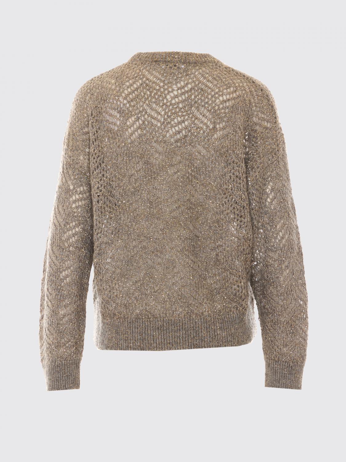 BRUNELLO CUCINELLI PULLOVER: Pullover damen Brunello Cucinelli, Grau 1 - Img 3