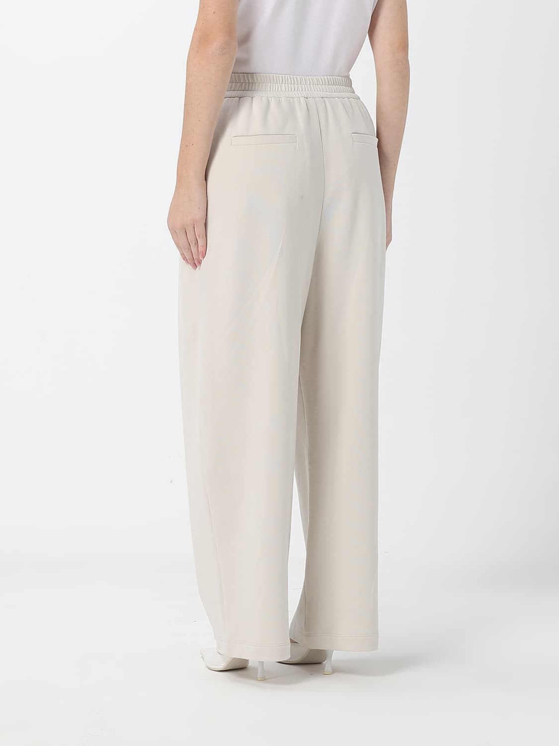 BRUNELLO CUCINELLI HOSE: Wide-Leg-Jogginghose Brunello Cucinelli aus Baumwolljersey mit schrägen Taschen, Weiß - Img 3