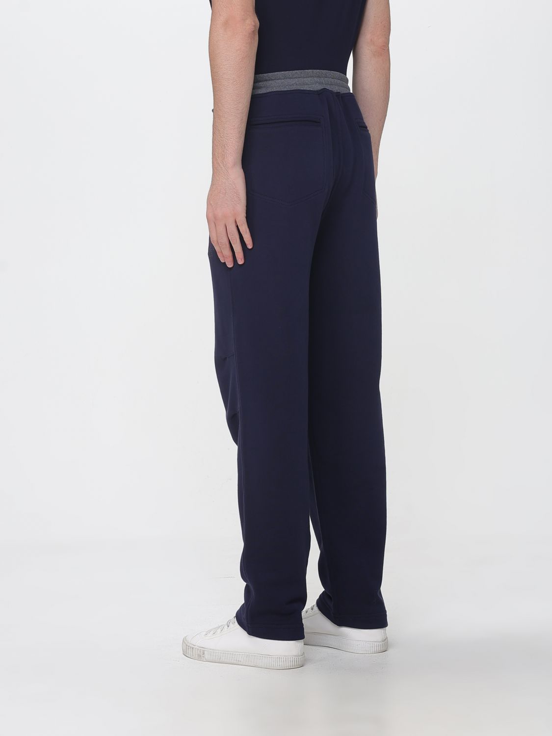 BRUNELLO CUCINELLI PANTS: Brunello Cucinelli Cotton Jogging Trousers with Elasticated Drawstring Waist, Navy - Img 3