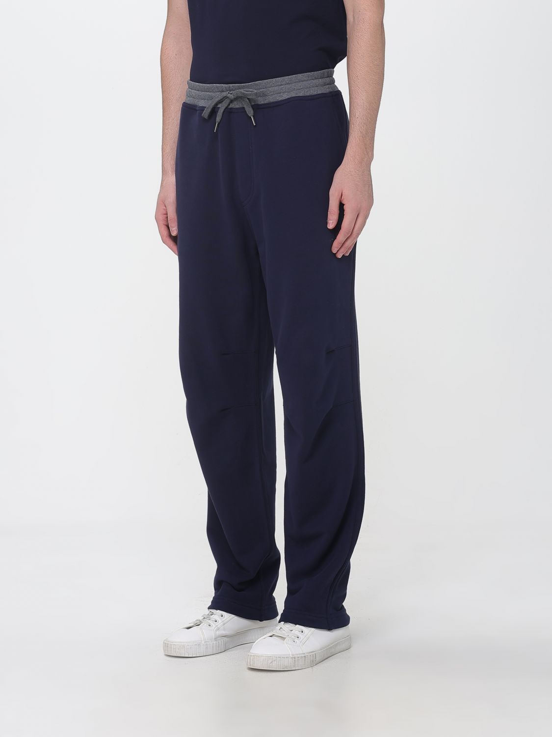 BRUNELLO CUCINELLI PANTS: Brunello Cucinelli Cotton Jogging Trousers with Elasticated Drawstring Waist, Navy - Img 4
