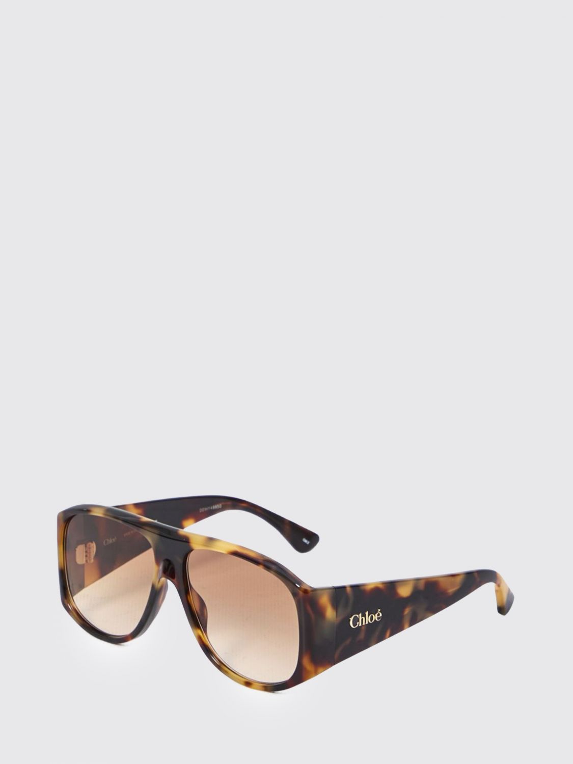 CHLOÉ GAFAS DE SOL: Gafas de sol de aviador Chloé con montura rectangular de acetato carey, Beige - Img 1