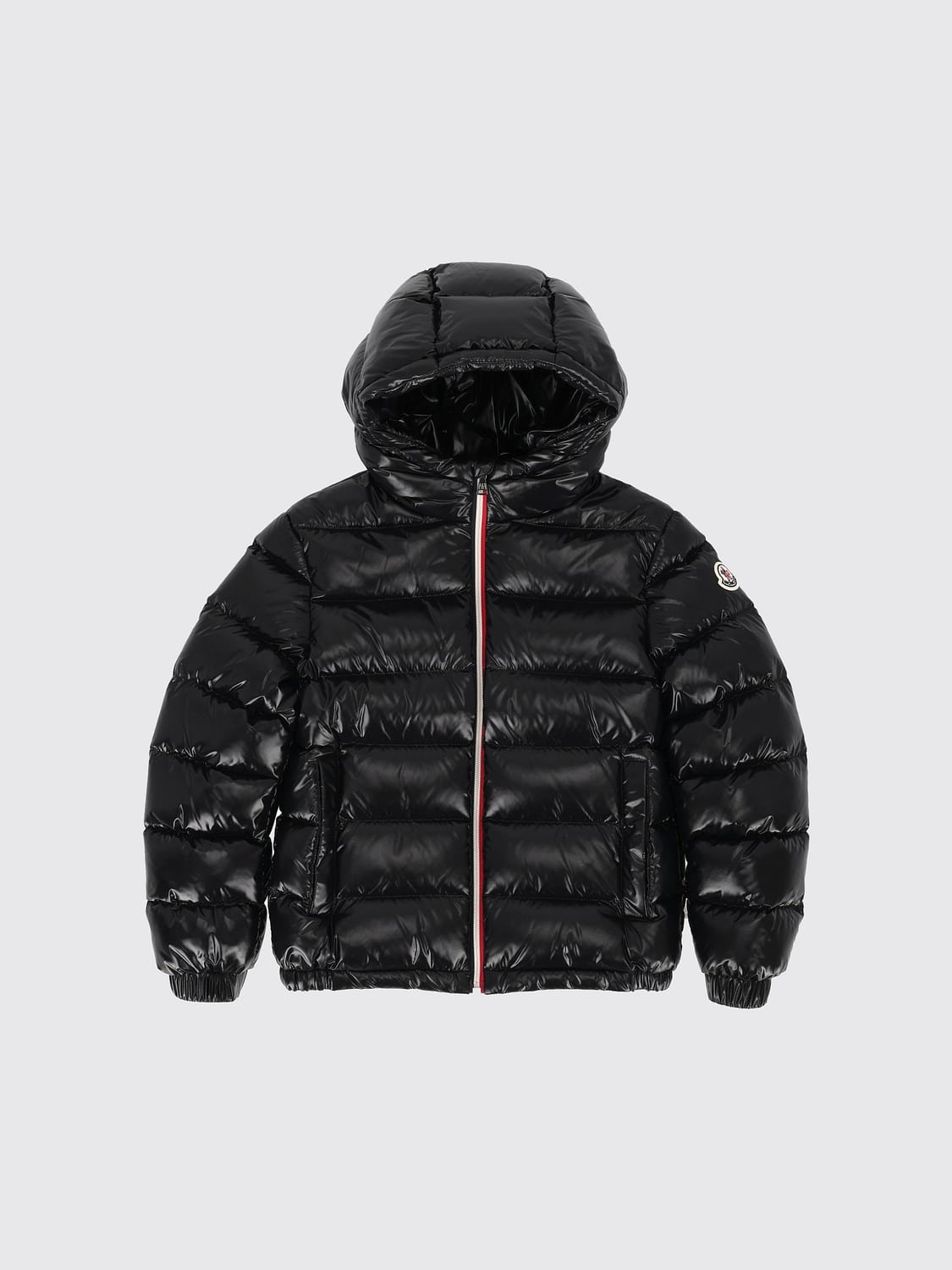 MONCLER JACKET: Boy's Hooded Quilted Recycled Nylon Down Jacket Moncler, Black - Img 1