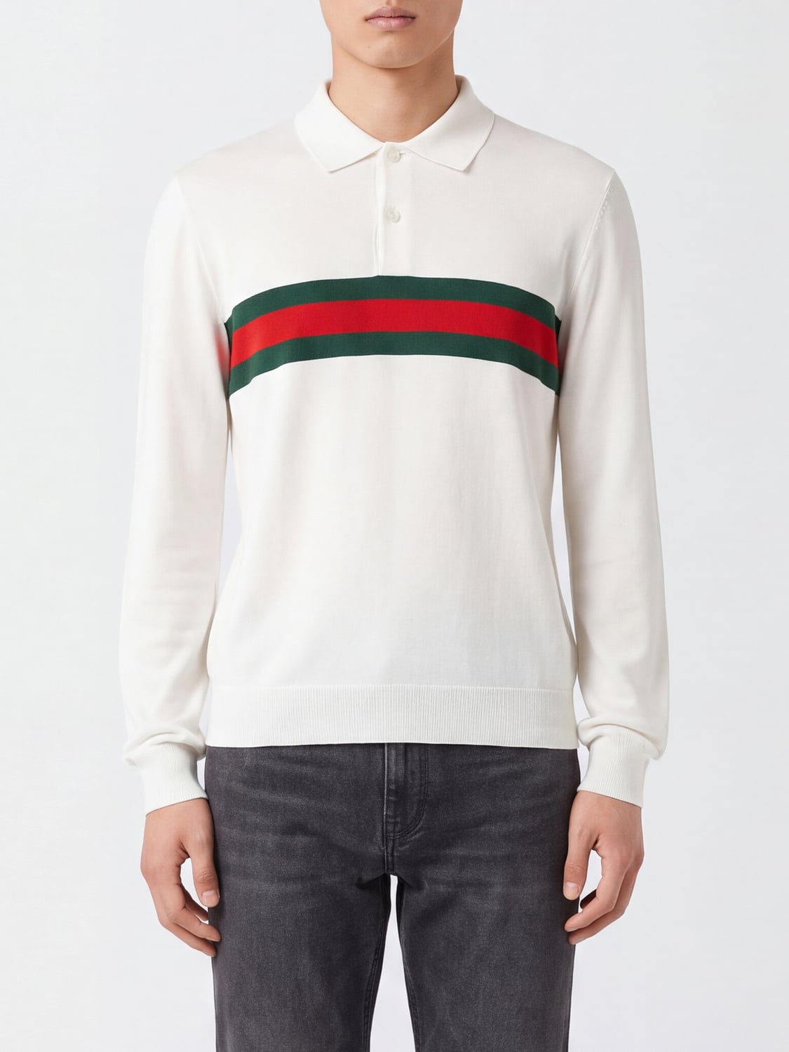 GUCCI POLO: Polo uomo Gucci, Bianco - Img 1