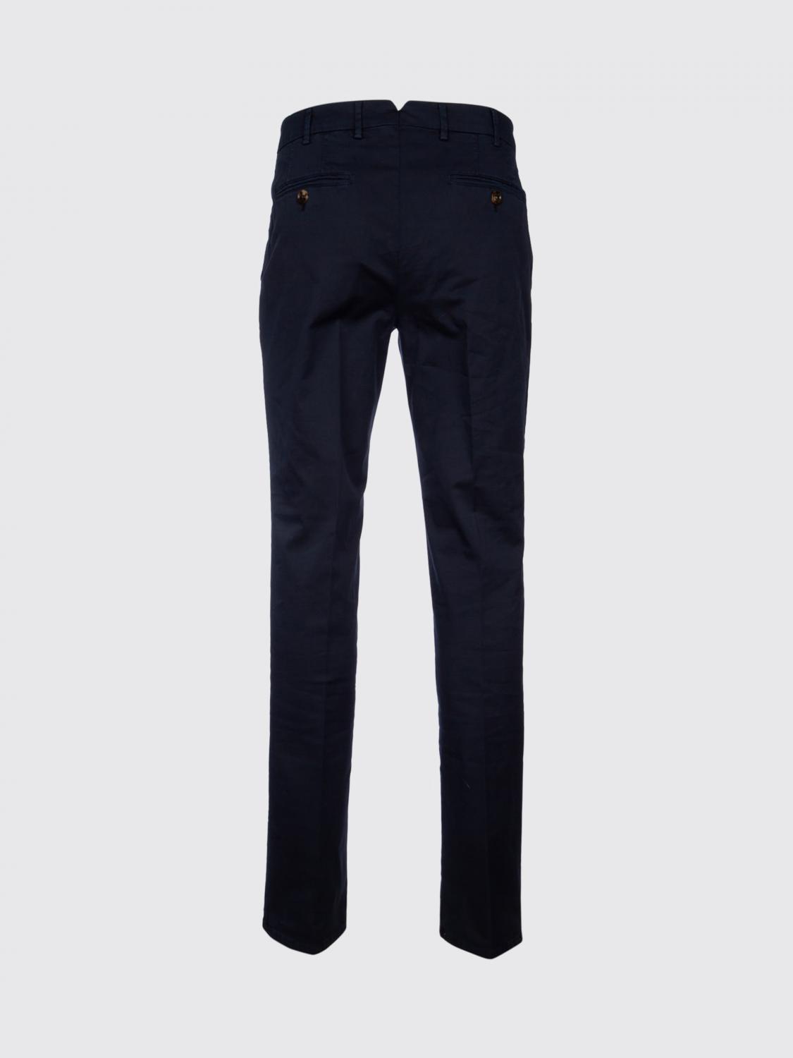 BRUNELLO CUCINELLI PANTS: Slim Fit Stretch Cotton Chino Trousers Brunello Cucinelli with Pleats, Navy - Img 3