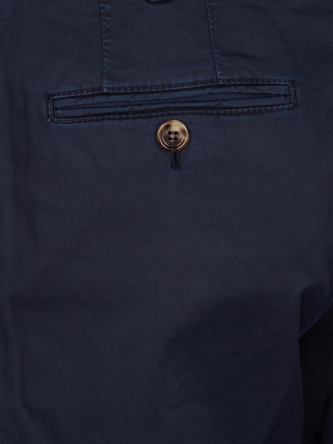 BRUNELLO CUCINELLI PANTS: Slim Fit Stretch Cotton Chino Trousers Brunello Cucinelli with Pleats, Navy - Img 4