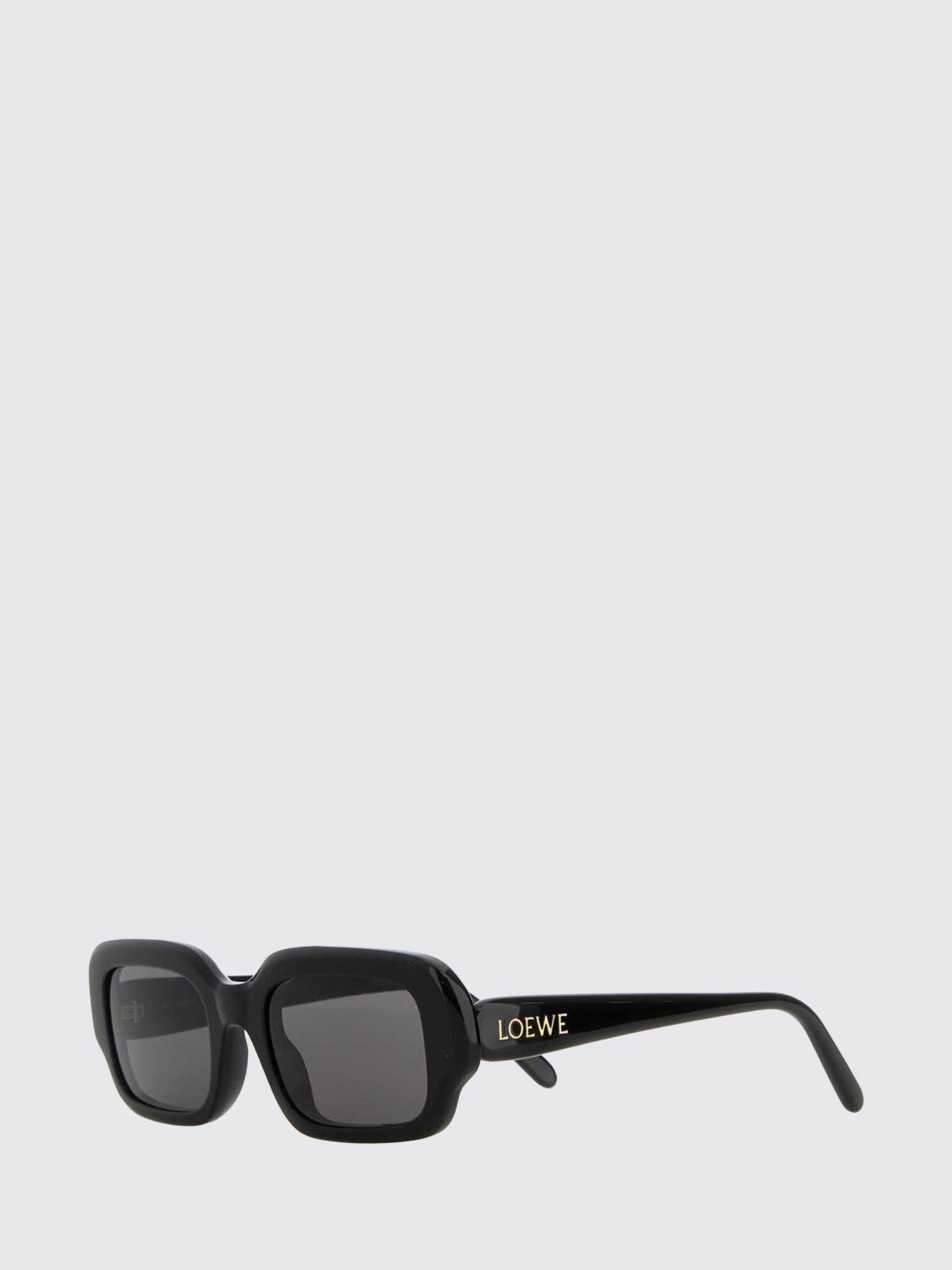 LOEWE OCCHIALI DA SOLE: Occhiali da sole Slim cat-eye Loewe in acetato nero con montatura rettangolare, Nero - Img 1