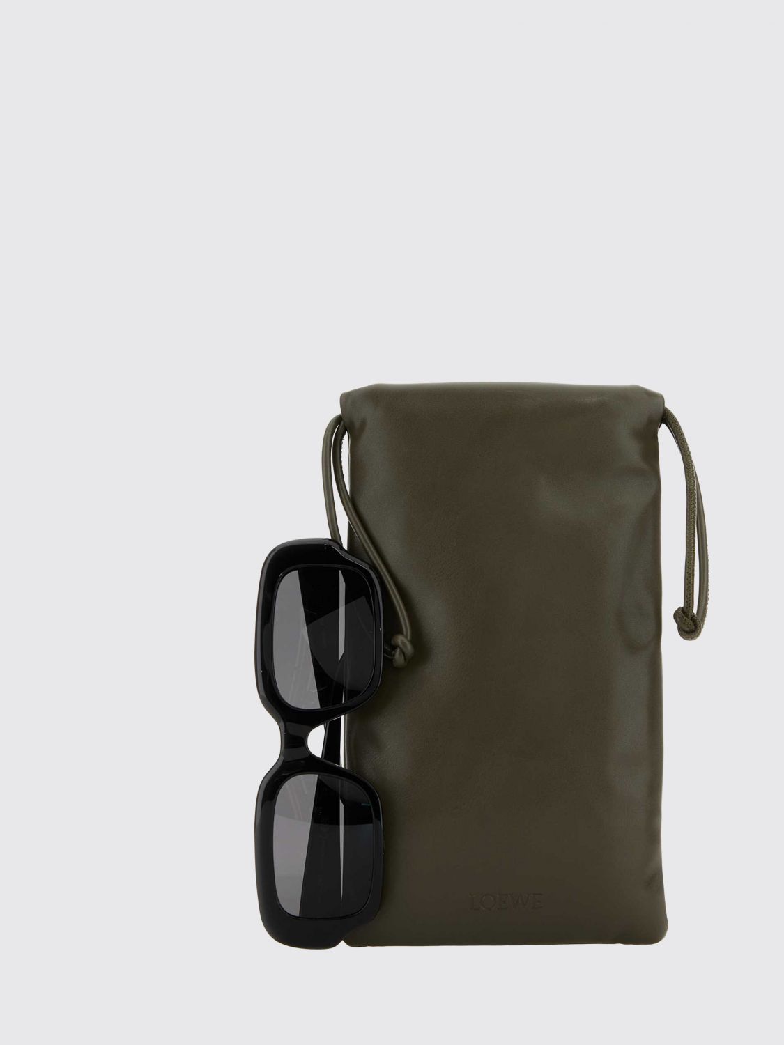 LOEWE OCCHIALI DA SOLE: Occhiali da sole Slim cat-eye Loewe in acetato nero con montatura rettangolare, Nero - Img 3
