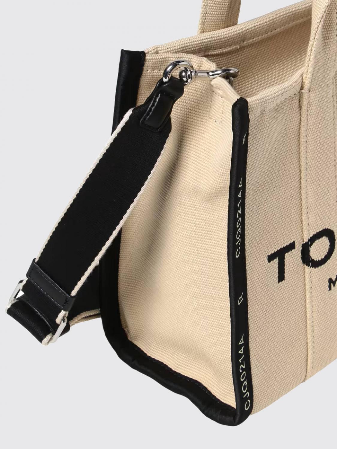 MARC JACOBS SAC À MAIN: Cabas The Medium Tote Bag Marc Jacobs en toile avec logo contrastant, Beige - Img 3