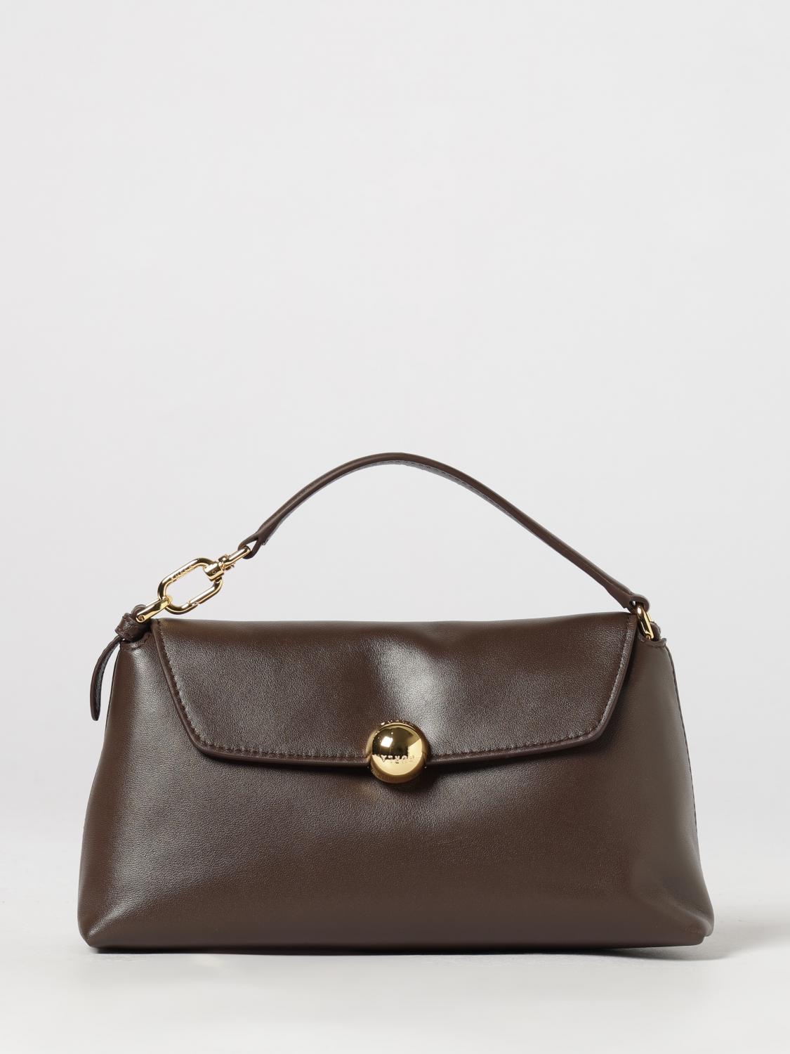 FURLA SAC À MAIN: Petit sac à main Sfera Furla en cuir lisse avec bandoulière amovible, Marron - Img 1