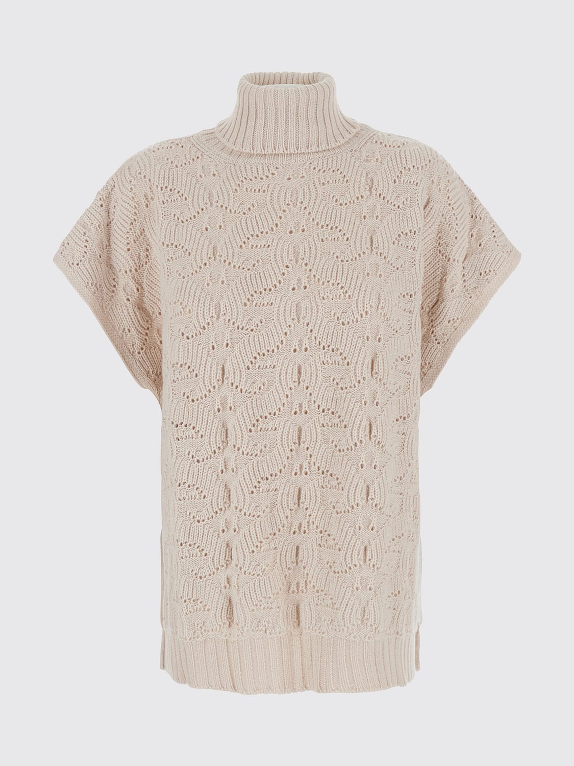 ETRO PULLOVER: Kurzärmeliger Relaxed-Fit-Rollkragenpullover Etro aus Wollmischung mit Paisley-Jacquardmuster, Weiß - Img 2