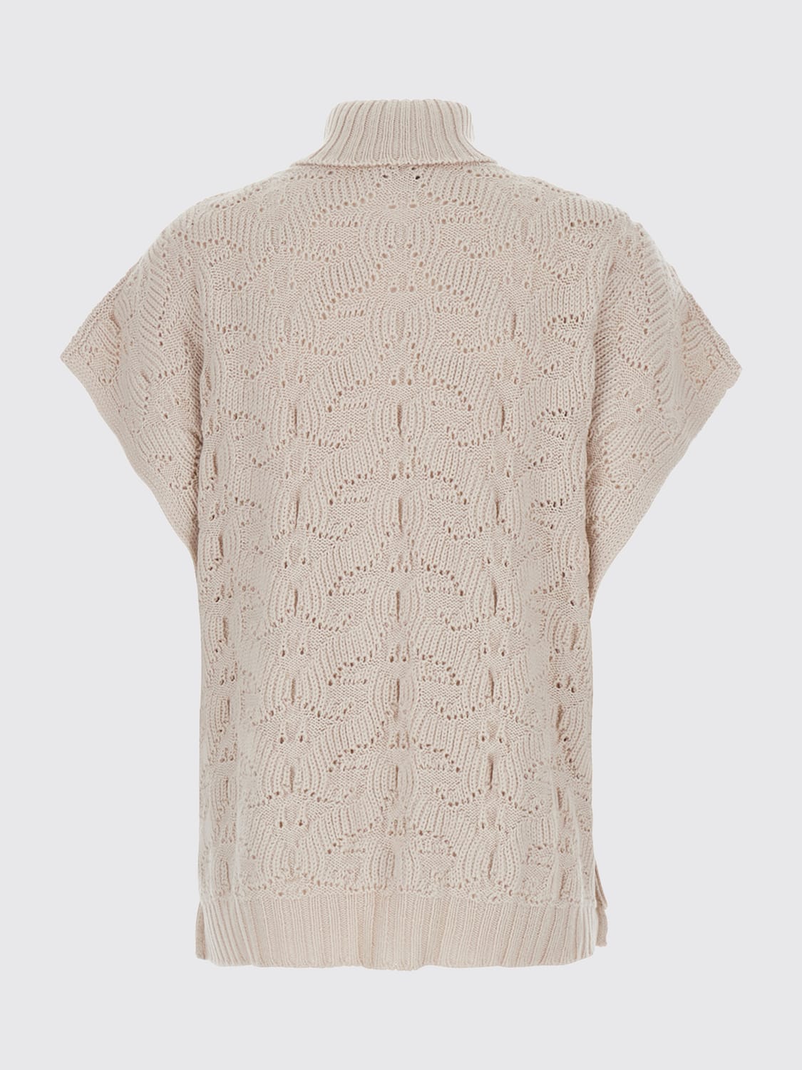 ETRO PULLOVER: Kurzärmeliger Relaxed-Fit-Rollkragenpullover Etro aus Wollmischung mit Paisley-Jacquardmuster, Weiß - Img 3