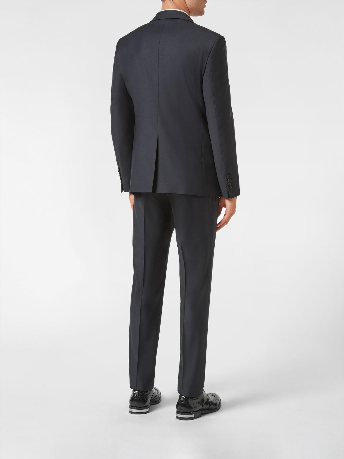 PHILIPP PLEIN SUIT: Philipp Plein Slim Fit Single-Breasted Wool Blend Suit, Blue - Img 2