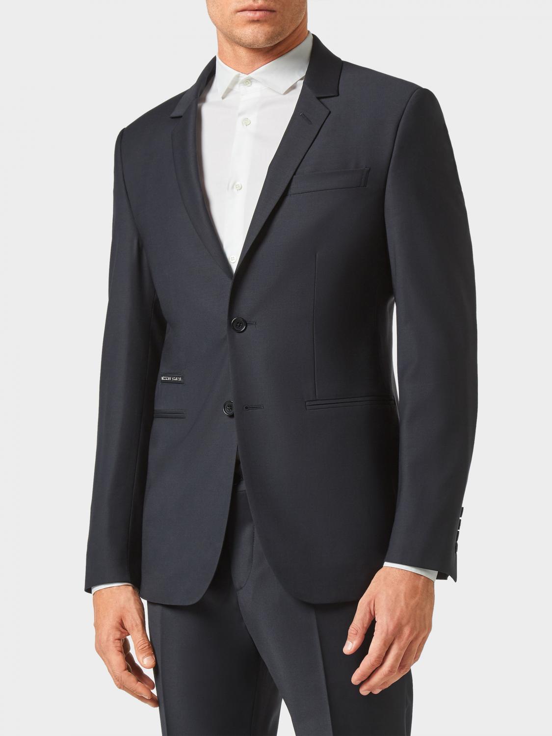PHILIPP PLEIN SUIT: Philipp Plein Slim Fit Single-Breasted Wool Blend Suit, Blue - Img 3