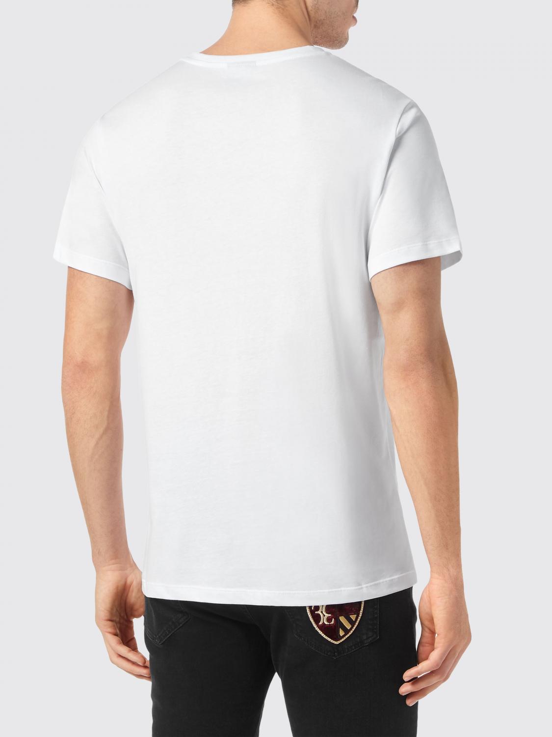 BILLIONAIRE T-SHIRT: Billionaire Slim Fit Cotton T-Shirt with Contrast Embroidered Logo, White - Img 2