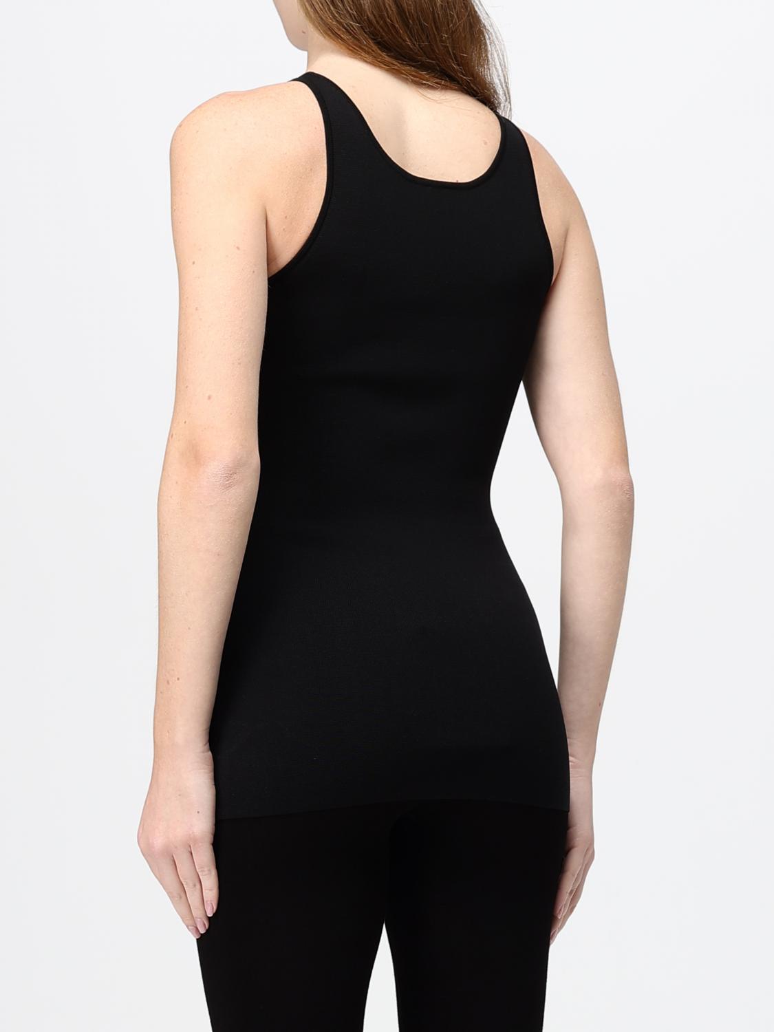 TOTEME TOP: Top slim fit Toteme a coste con spalle scoperte in jersey riciclato, Nero - Img 3