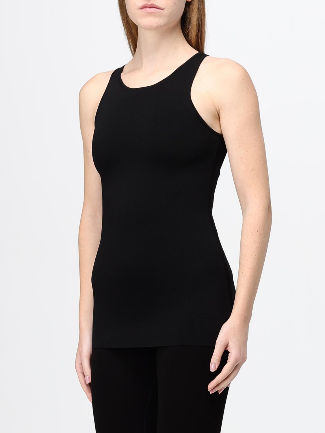 TOTEME TOP: Top slim fit Toteme a coste con spalle scoperte in jersey riciclato, Nero - Img 4