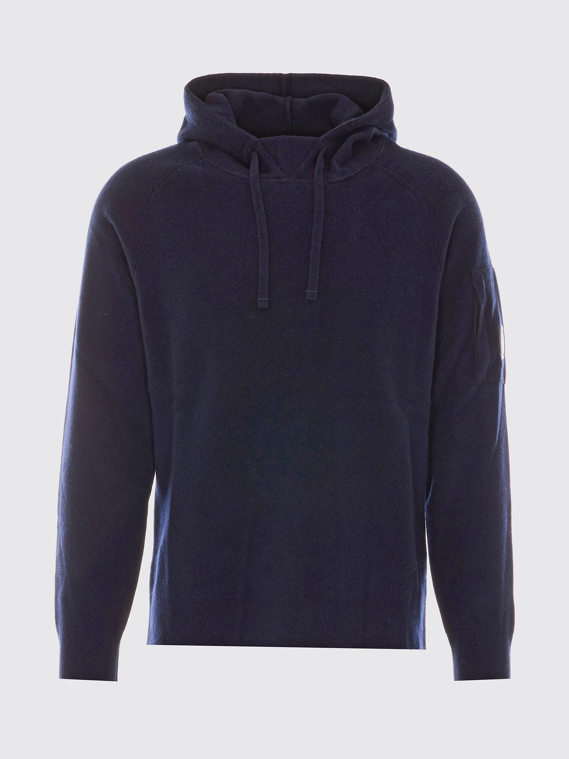 C.P. COMPANY SWEATSHIRT: Sweat à capuche en maille C.P. Company en mélange de laine avec poche kangourou, Bleu - Img 2