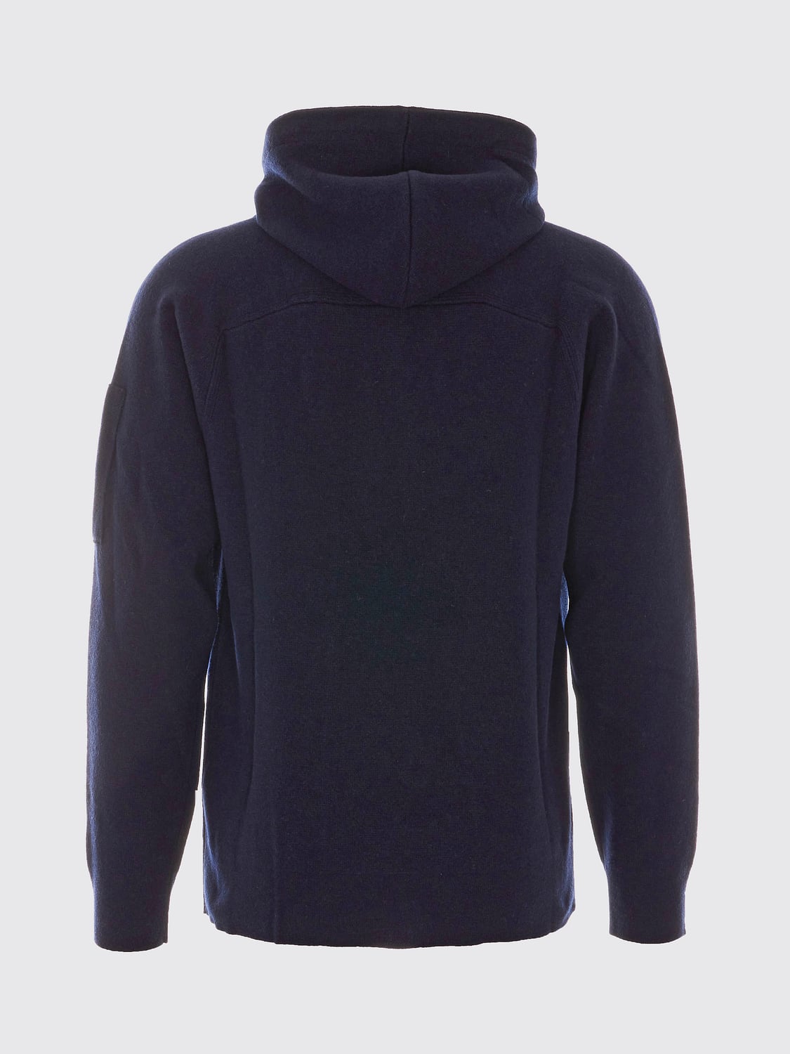C.P. COMPANY SWEATSHIRT: Sweat à capuche en maille C.P. Company en mélange de laine avec poche kangourou, Bleu - Img 3