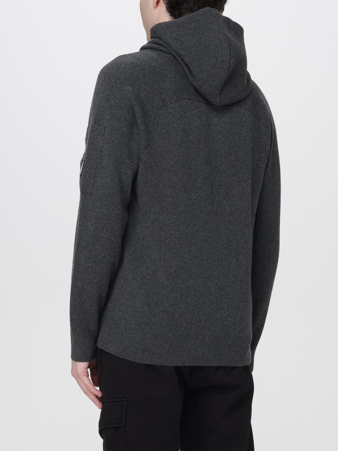 C.P. COMPANY SWEATSHIRT: Sweat à capuche en maille C.P. Company en mélange de laine avec poche kangourou, Gris - Img 2